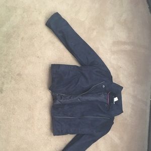 Cropped Suede Blue Kids Jacket